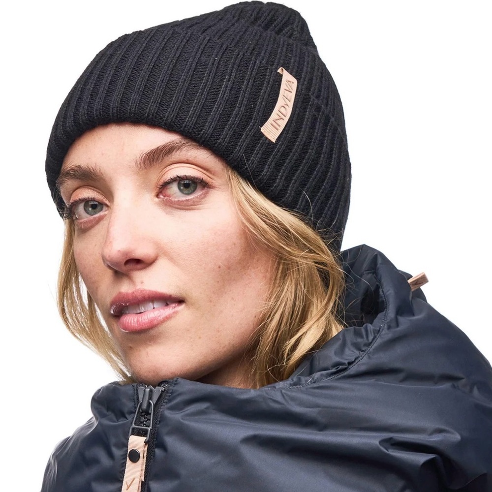 Indyeva BARRET II Ribbed Beanie, Black, O/S - NWT